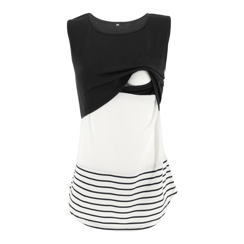 Maternity wear round neck sleeveless vest nursing T-shirt women's tops-052