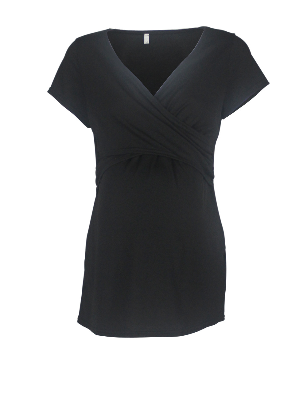 Maternity wear deep V-neck solid color cross nursing clothes-059
