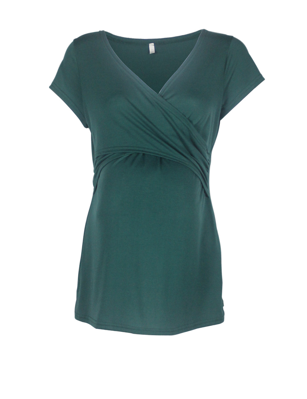 Maternity wear deep V-neck solid color cross nursing clothes-059
