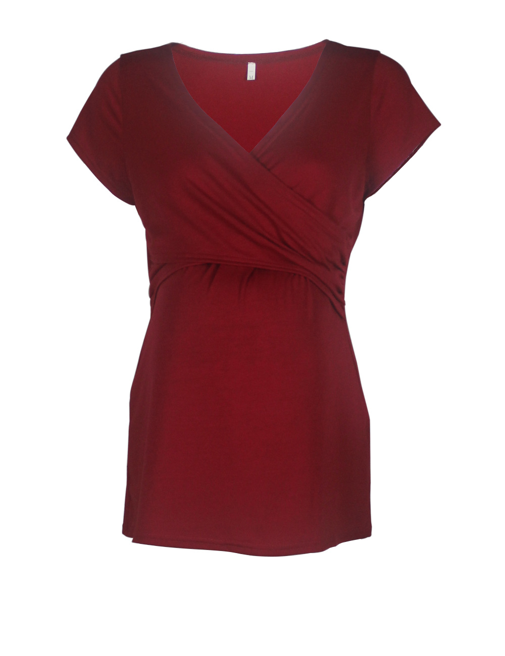 Maternity wear deep V-neck solid color cross nursing clothes-059