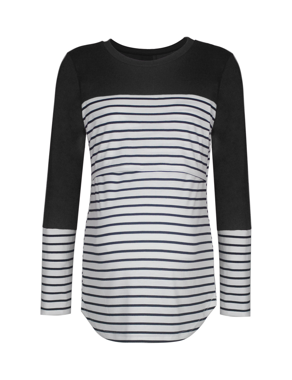 Splicing striped T-shirt Maternity nursing clothes-060